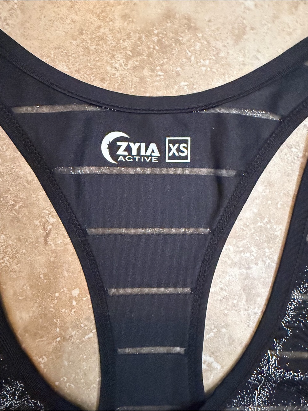 ZYIA Black Marble-Print Racerback Havana Tank Top - Picture 3 of 3